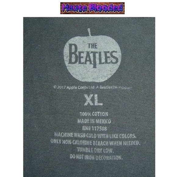 The Beatles Tee Shirt Distressed Crinkle Fatigued Gray McCartney Lennon Starr XL - Picture 7 of 8